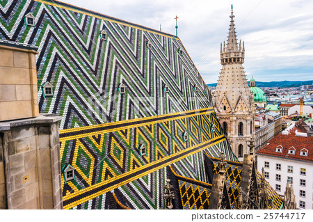 Aerial view over the rooftops of Vienna Aerial view over the rooftops of Vienna 25744717