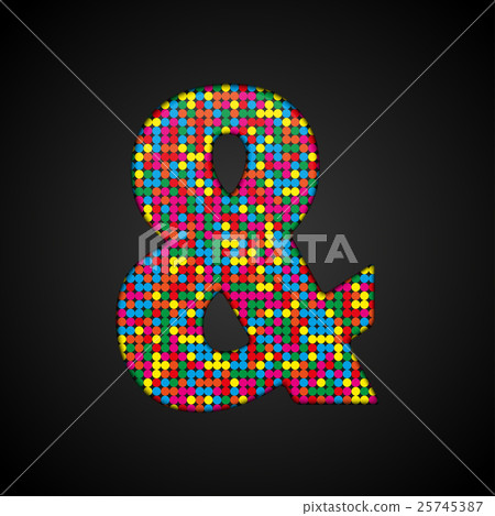 Colorful sequins sings. Sequins alphabet. Eps 10.  25745387