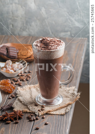 Coffee latte in a tall glass Coffee latte in a tall glass 25745665