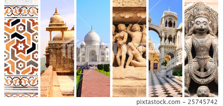 Collage with landmarks of India 25745742