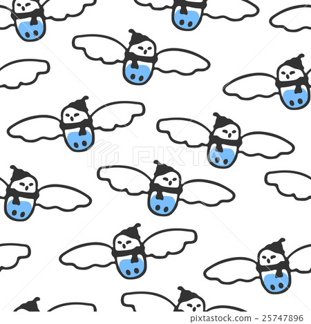 Seamless pattern with cute cartoon snowy owl Seamless pattern with cute cartoon snowy owl 25747896