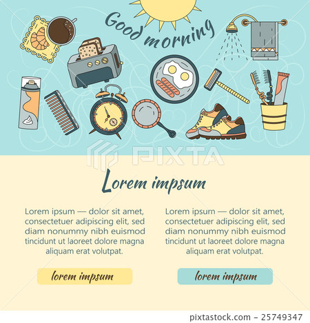 Good morning thin line vector template 25749347