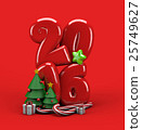 3d illustration Merry Christmas 2016 typography 25749627