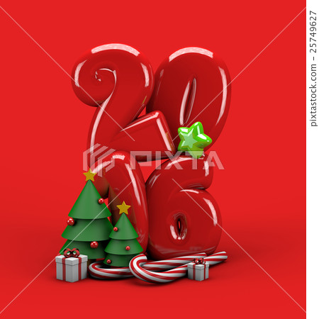 3d illustration Merry Christmas 2016 typography 3d illustration Merry Christmas 2016 typography 25749627