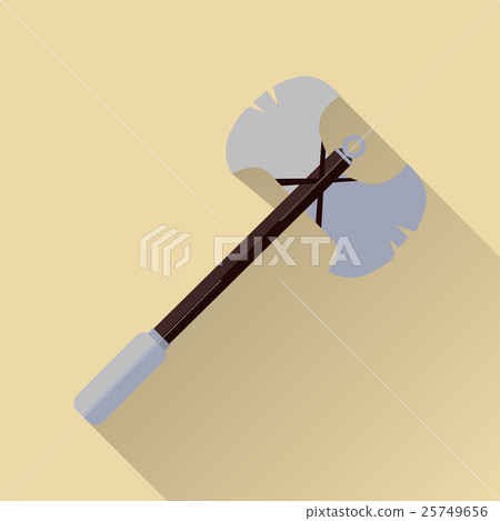 Two blade battle axe isolated. Medieval Weapon 25749656
