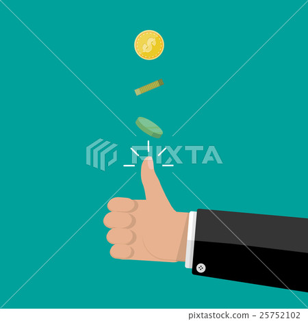 hand of businessman tossing a coin 25752102