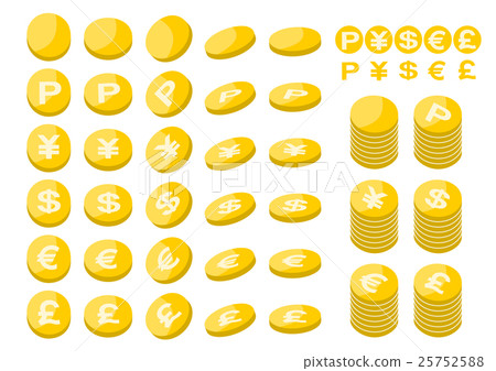 Dollar Euro pound yen Point Currency Illustration Set Dollar Euro pound yen Point Currency Illustration Set 25752588