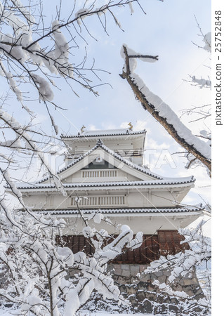 山城堡的風景在冬天之上的 山城堡的風景在冬天之上的 25752848