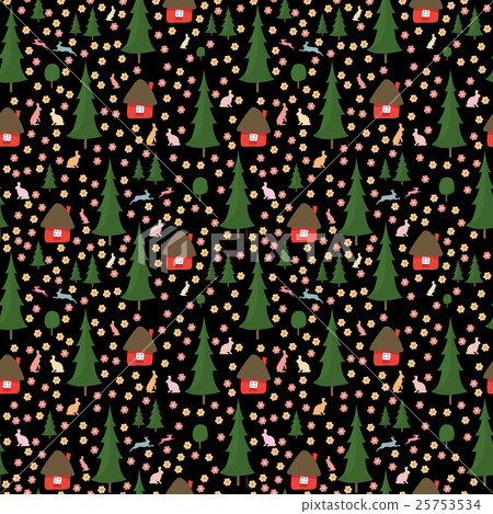 rabbits running around in the woods, the houses rabbits running around in the woods, the houses 25753534