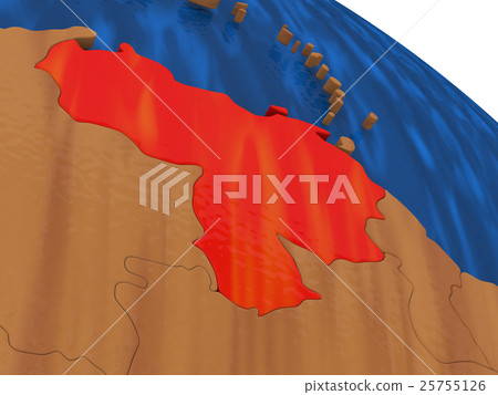 Venezuela on wooden globe 25755126