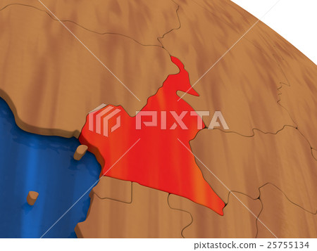 Cameroon on wooden globe 25755134