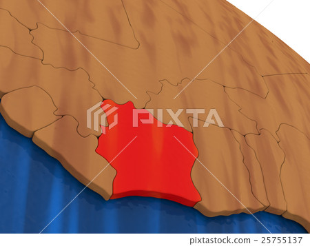 Ivory Coast on wooden globe Ivory Coast on wooden globe 25755137