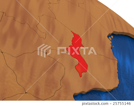Malawi on wooden globe Malawi on wooden globe 25755146