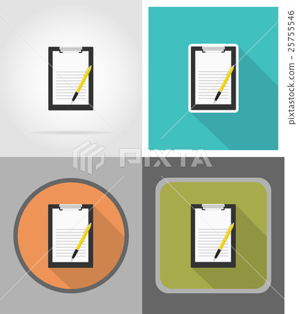 clipboard and pen flat icons vector illustration clipboard and pen flat icons vector illustration 25755546