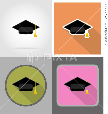 graduate hat flat icons vector illustration graduate hat flat icons vector illustration 25755547