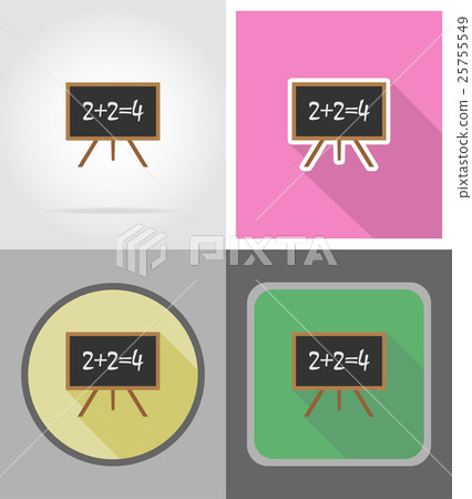 wooden school board flat icons vector illustration 25755549