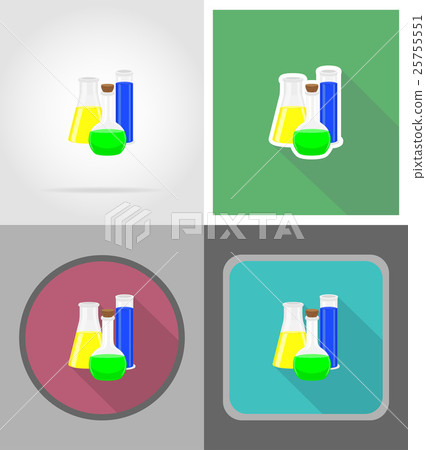 glass test tube with color liquid flat icon vector glass test tube with color liquid flat icon vector 25755551