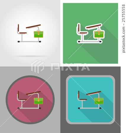 school desk flat icons vector illustration school desk flat icons vector illustration 25755558