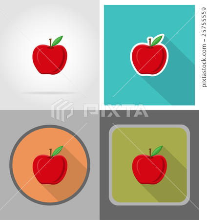 apple fruits flat icons vector illustration apple fruits flat icons vector illustration 25755559