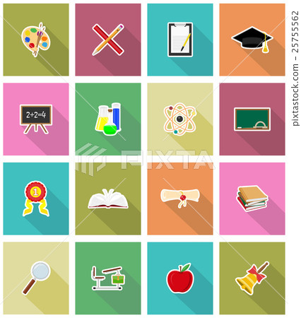 school education flat icons vector illustration school education flat icons vector illustration 25755562