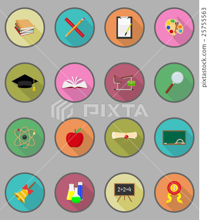 school education flat icons vector illustration school education flat icons vector illustration 25755563