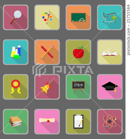 school education flat icons vector illustration school education flat icons vector illustration 25755564