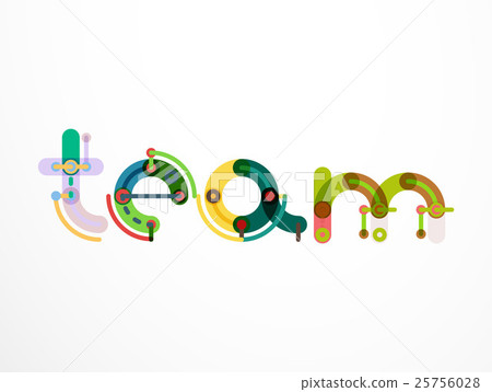Team word lettering banner - Stock Illustration [25756028] - PIXTA