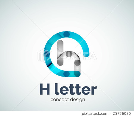 Abstract H geometric letter logo template 25756080