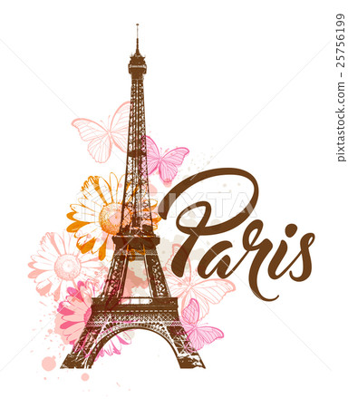 Decorative background with Paris 25756199