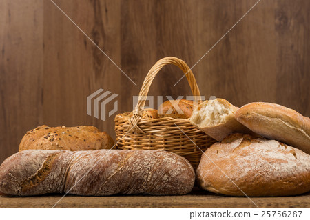 assortment of bread, baking products 25756287