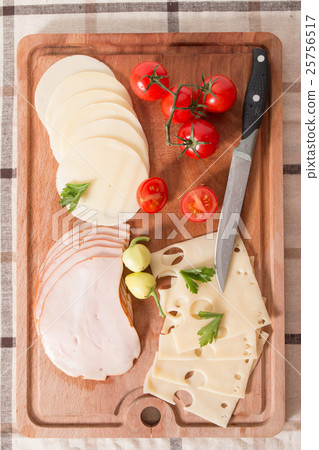 Delicious Meat And Cheese Slices With Tomatoes Delicious Meat And Cheese Slices With Tomatoes 25756517