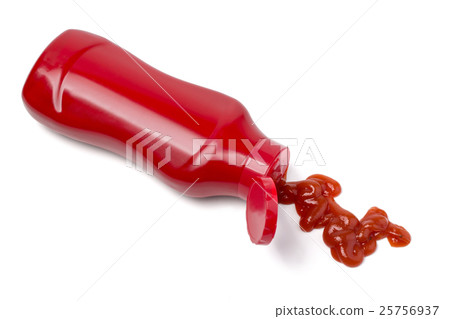 Tomato puree squeezed from a bottle 25756937