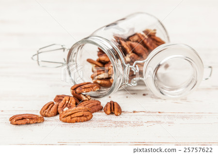 Pecan nuts closeup photo Pecan nuts closeup photo 25757622