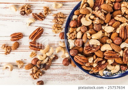 Mix of different nuts closeup photo Mix of different nuts closeup photo 25757634