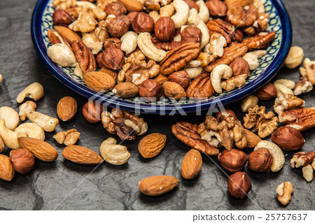 Mix of different nuts closeup photo Mix of different nuts closeup photo 25757637