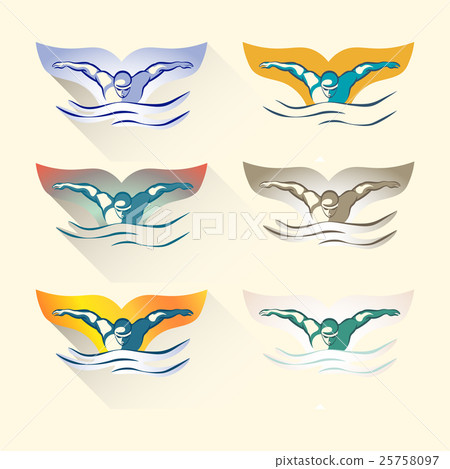Modern Vector Abstract Swimming Logo 25758097