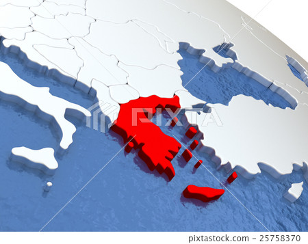 Greece on globe 25758370