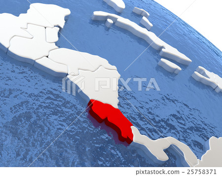 Costa Rica on globe 25758371