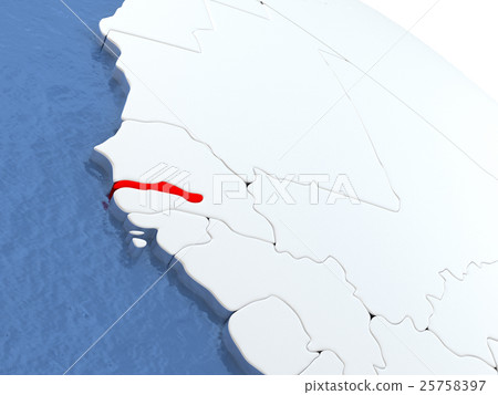 Gambia on globe 25758397