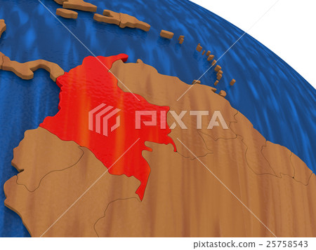 Colombia on wooden globe 25758543
