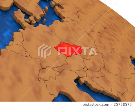 Czech republic on wooden globe 25758573