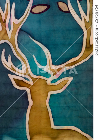 Golden deer, turquoise, hot batik Golden deer, turquoise, hot batik 25758754