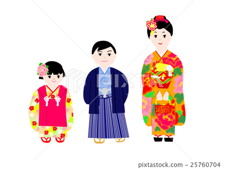 Shichigosan三個孩子和服 25760704