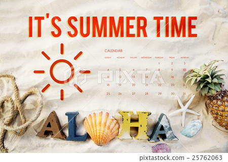 Summer Calendar Schedule Fun Happiness Concept Summer Calendar Schedule Fun Happiness Concept 25762063