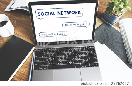 Social Network Speech Bubble Text Graphic Concept Social Network Speech Bubble Text Graphic Concept 25762067