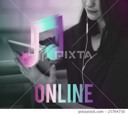 Digital Music Streaming Online Entertainment Media Concept 25764730