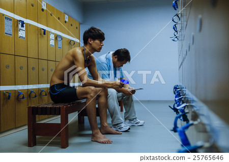 Locker room players and coaches Locker room players and coaches 25765646