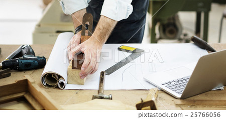 Carpenter Craftsman Handicraft Wooden Workshop Concept 25766056