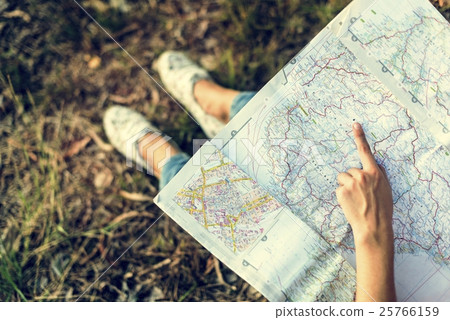 Map Destination Direction Route Travel Trip Trek Concept 25766159
