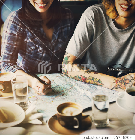 Traveling Together Couple Map Concept 25766702